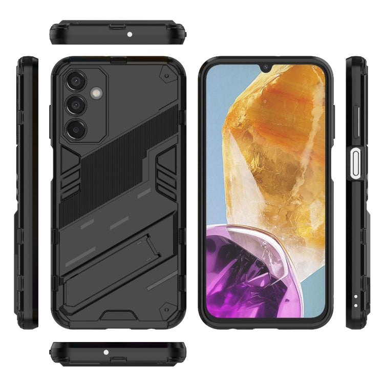 For Samsung Galaxy M15 5G Global Punk Armor 2 in 1 PC + TPU Shockproof Phone Case with Invisible Holder(Black) by buy2fix