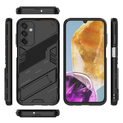 For Samsung Galaxy M15 5G Global Punk Armor 2 in 1 PC + TPU Shockproof Phone Case with Invisible Holder(Black) by buy2fix