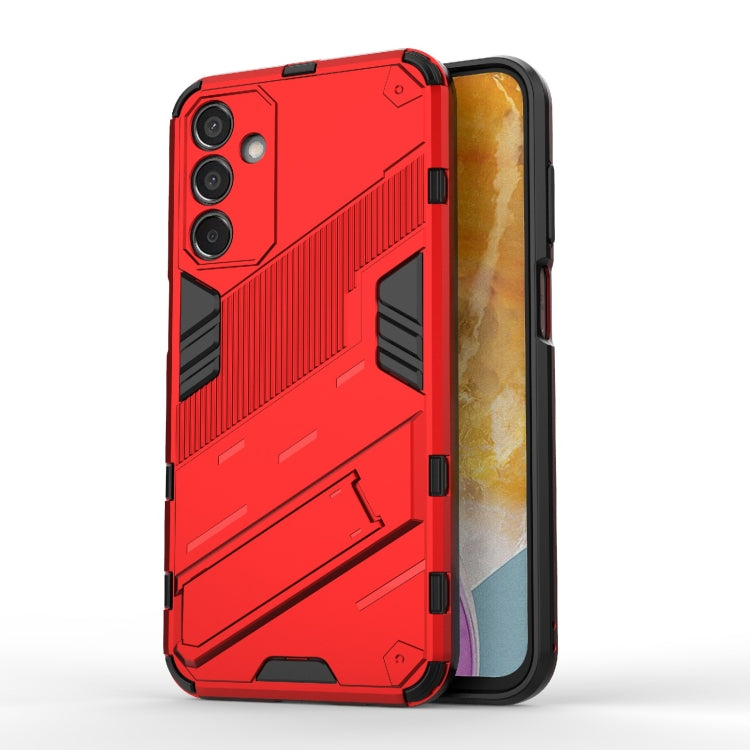 For Samsung Galaxy M15 5G Global Punk Armor 2 in 1 PC + TPU Shockproof Phone Case with Invisible Holder(Red) by buy2fix