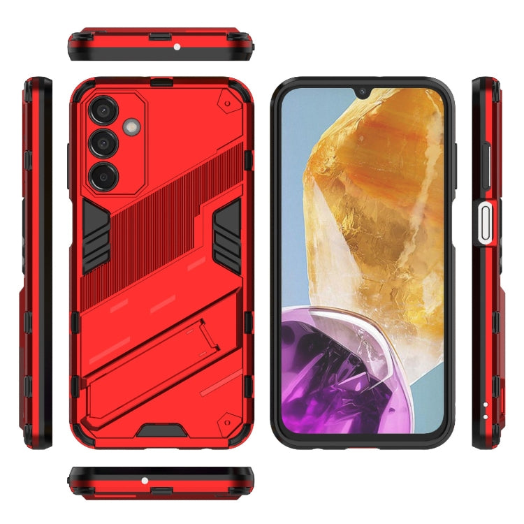 For Samsung Galaxy M15 5G Global Punk Armor 2 in 1 PC + TPU Shockproof Phone Case with Invisible Holder(Red) by buy2fix