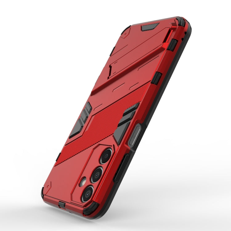 For Samsung Galaxy M15 5G Global Punk Armor 2 in 1 PC + TPU Shockproof Phone Case with Invisible Holder(Red) by buy2fix