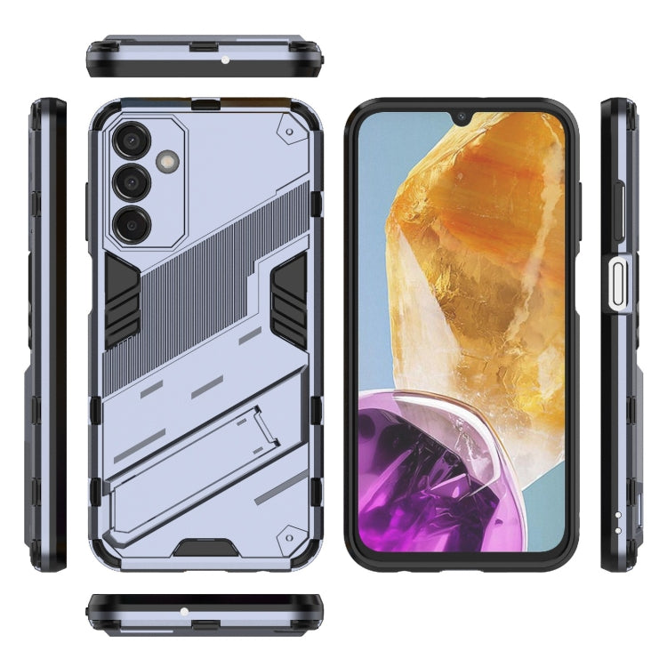 For Samsung Galaxy M15 5G Global Punk Armor 2 in 1 PC + TPU Shockproof Phone Case with Invisible Holder(Grey) by buy2fix
