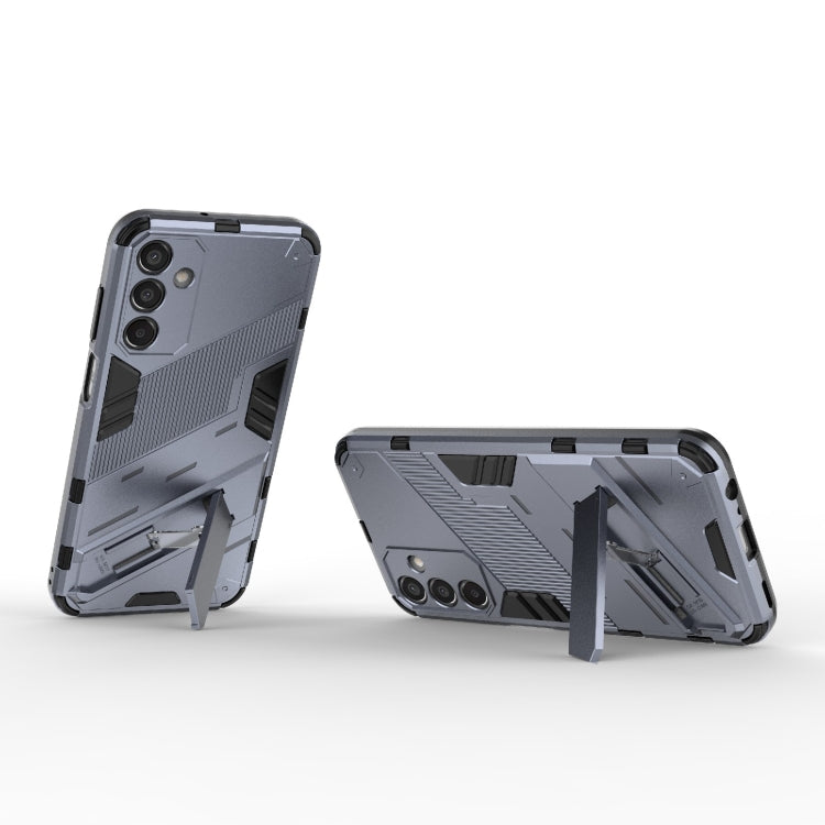 For Samsung Galaxy M15 5G Global Punk Armor 2 in 1 PC + TPU Shockproof Phone Case with Invisible Holder(Grey) by buy2fix