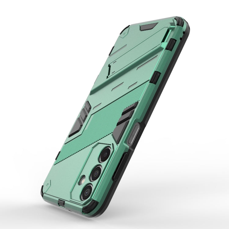 For Samsung Galaxy M15 5G Global Punk Armor 2 in 1 PC + TPU Shockproof Phone Case with Invisible Holder(Green) by buy2fix