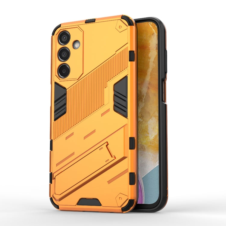 For Samsung Galaxy M15 5G Global Punk Armor 2 in 1 PC + TPU Shockproof Phone Case with Invisible Holder(Orange) by buy2fix