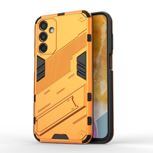 For Samsung Galaxy M15 5G Global Punk Armor 2 in 1 PC + TPU Shockproof Phone Case with Invisible Holder(Orange) by buy2fix