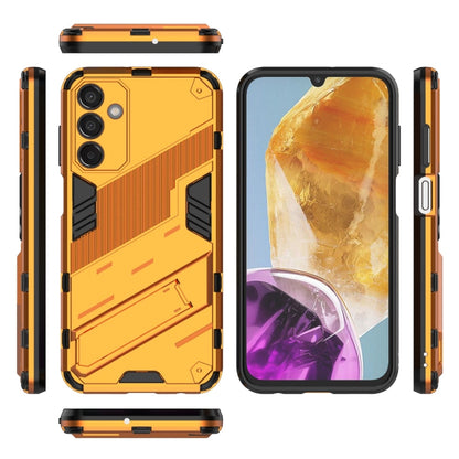 For Samsung Galaxy M15 5G Global Punk Armor 2 in 1 PC + TPU Shockproof Phone Case with Invisible Holder(Orange) by buy2fix