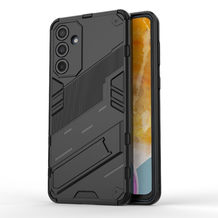 For Samsung Galaxy M55 5G Punk Armor 2 in 1 PC + TPU Shockproof Phone Case with Invisible Holder(Black) by buy2fix