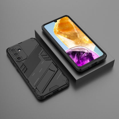 For Samsung Galaxy M55 5G Punk Armor 2 in 1 PC + TPU Shockproof Phone Case with Invisible Holder(Black) by buy2fix