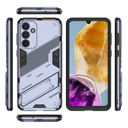 For Samsung Galaxy M55 5G Punk Armor 2 in 1 PC + TPU Shockproof Phone Case with Invisible Holder(Grey) by buy2fix