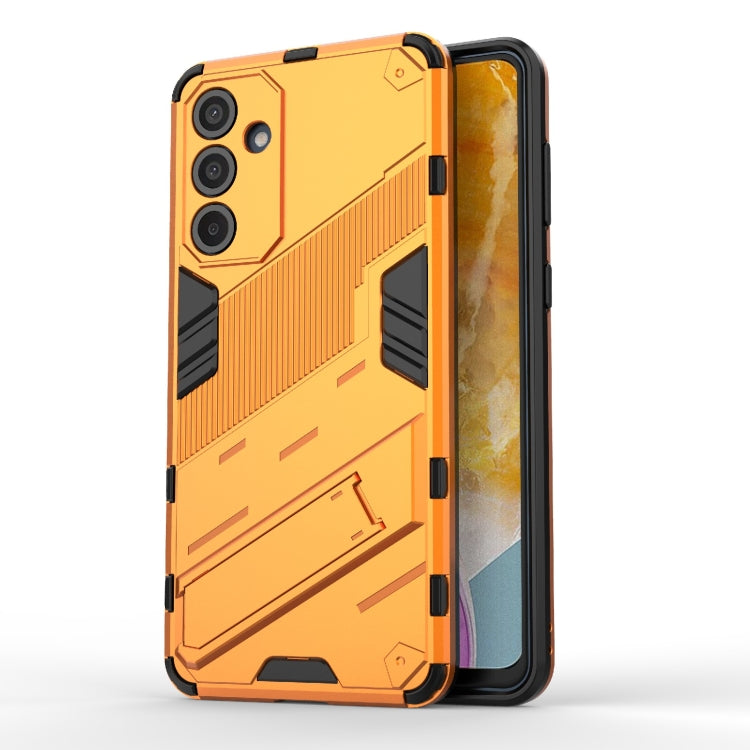 For Samsung Galaxy M55 5G Punk Armor 2 in 1 PC + TPU Shockproof Phone Case with Invisible Holder(Orange) by buy2fix
