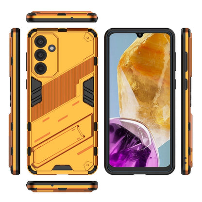 For Samsung Galaxy M55 5G Punk Armor 2 in 1 PC + TPU Shockproof Phone Case with Invisible Holder(Orange) by buy2fix