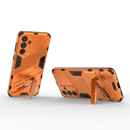 For Samsung Galaxy M55 5G Punk Armor 2 in 1 PC + TPU Shockproof Phone Case with Invisible Holder(Orange) by buy2fix
