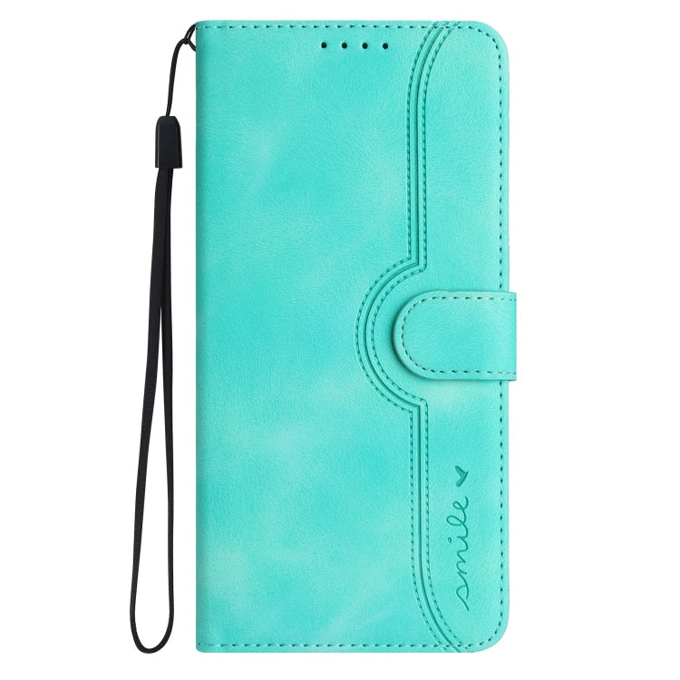 For iPhone 16e Heart Pattern Skin Feel Leather Phone Case(Light Blue) by buy2fix
