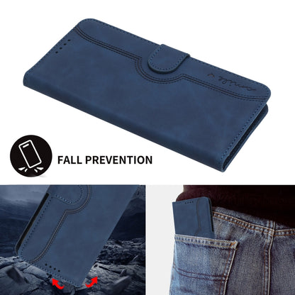 For iPhone 16e Heart Pattern Skin Feel Leather Phone Case(Royal Blue) by buy2fix