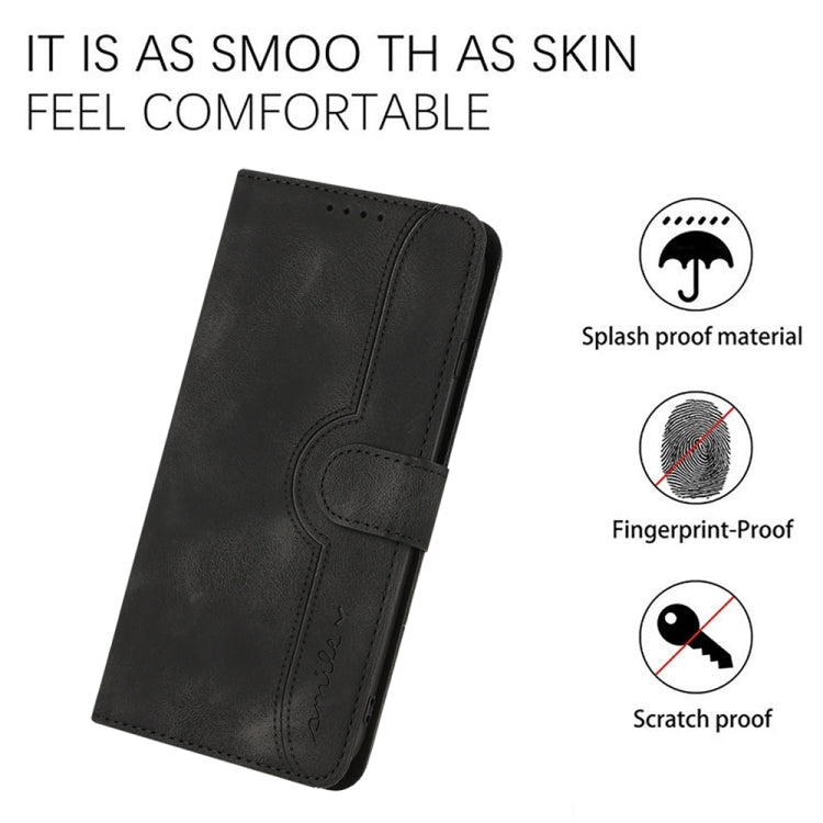 For Motorola Edge 5G 2024 Heart Pattern Skin Feel Leather Phone Case(Black) by buy2fix
