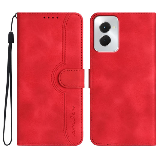 For Motorola Moto G Power 5G 2024 Heart Pattern Skin Feel Leather Phone Case(Red) by buy2fix