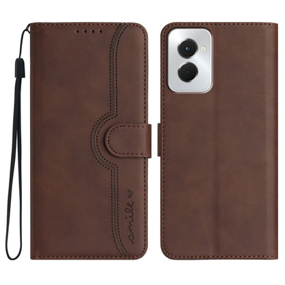 For Motorola Moto G Power 5G 2024 Heart Pattern Skin Feel Leather Phone Case(Brown) by buy2fix