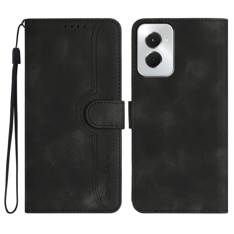 For Motorola Moto G Power 5G 2024 Heart Pattern Skin Feel Leather Phone Case(Black) by buy2fix