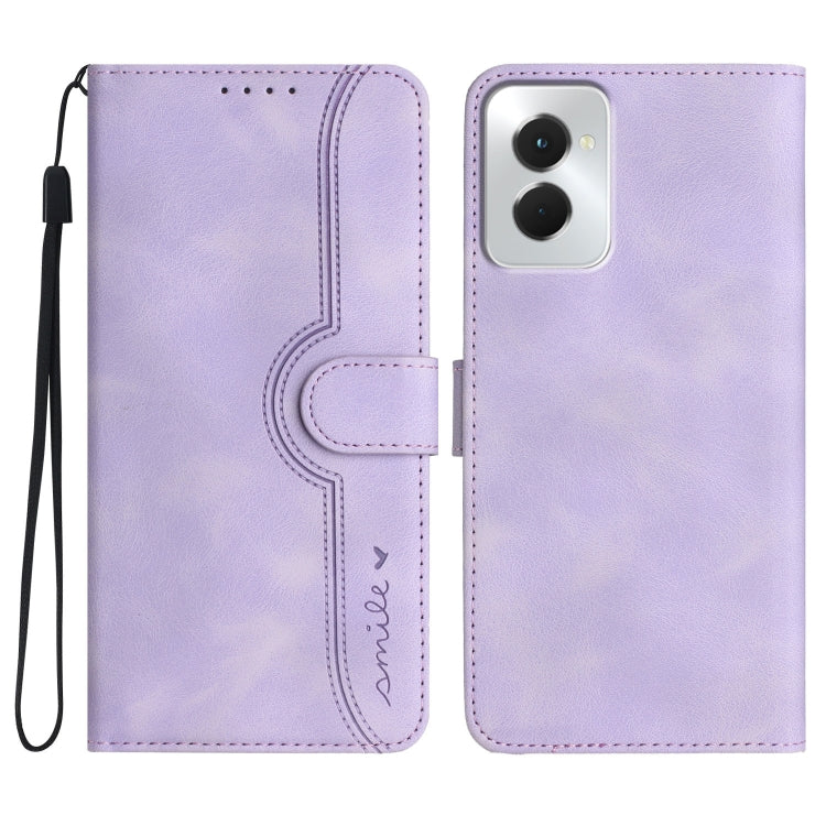 For Motorola Moto G Power 5G 2024 Heart Pattern Skin Feel Leather Phone Case(Purple) by buy2fix