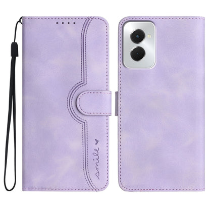 For Motorola Moto G Power 5G 2024 Heart Pattern Skin Feel Leather Phone Case(Purple) by buy2fix