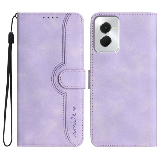 For Motorola Moto G Power 5G 2024 Heart Pattern Skin Feel Leather Phone Case(Purple) by buy2fix
