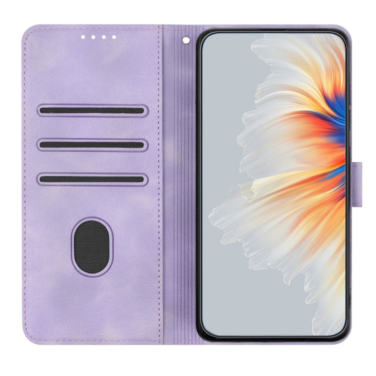 For Motorola Moto G Power 5G 2024 Heart Pattern Skin Feel Leather Phone Case(Purple) by buy2fix