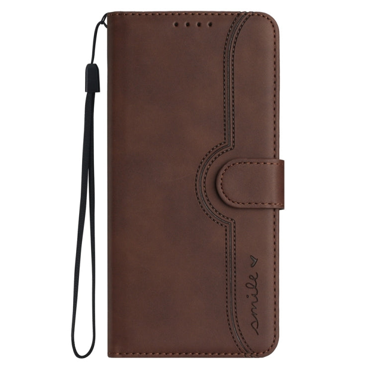 For Motorola Moto G Stylus 5G 2024 Heart Pattern Skin Feel Leather Phone Case(Brown) by buy2fix