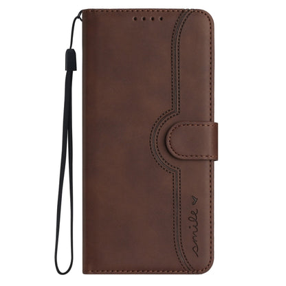 For Motorola Moto G Stylus 5G 2024 Heart Pattern Skin Feel Leather Phone Case(Brown) by buy2fix