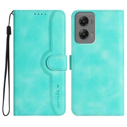 For Motorola Moto G Stylus 5G 2024 Heart Pattern Skin Feel Leather Phone Case(Light Blue) by buy2fix