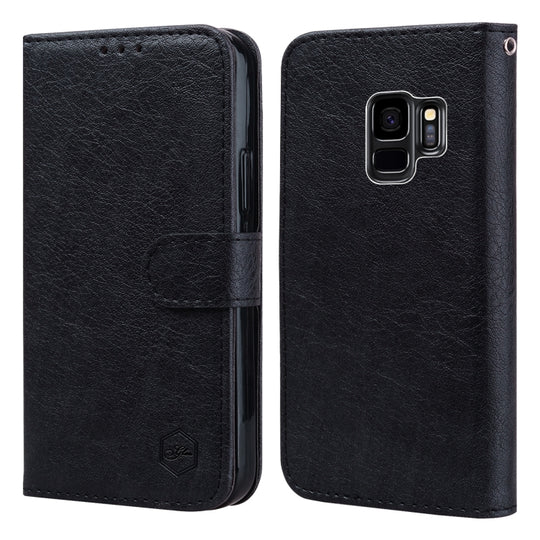 For Samsung Galaxy S9 Skin Feeling Oil Leather Texture PU + TPU Phone Case(Black)
