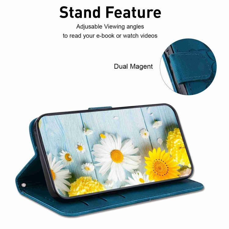 For Xiaomi 13T / 13T Pro / Redmi K60 Ultra Lily Embossed Leather Phone Case(Dark Blue) - Xiaomi Cases by buy2fix | Online Shopping UK | buy2fix
