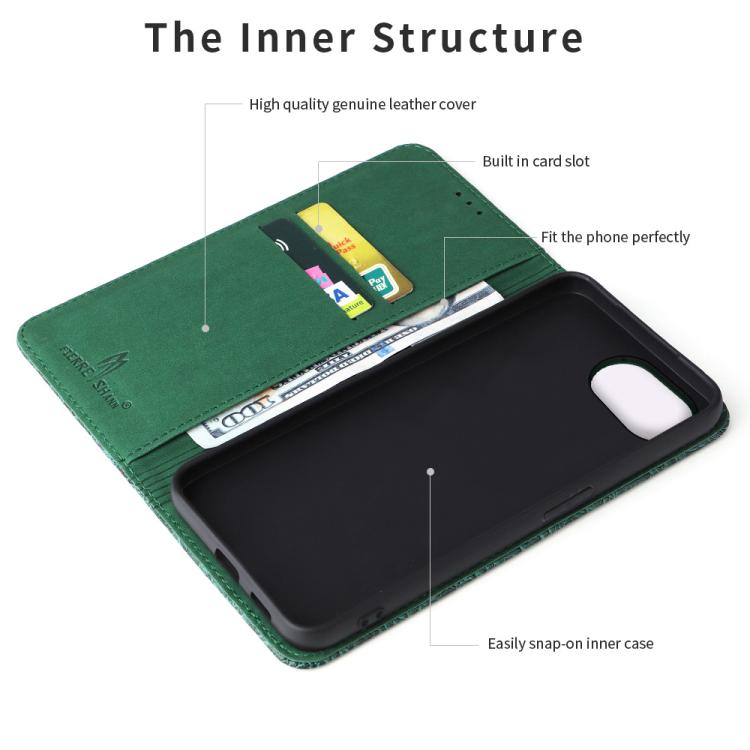 For iPhone 16e Fierre Shann Crocodile Texture Magnetic Genuine Leather Phone Case(Green) - iPhone 16e Cases by FIERRE SHANN | Online Shopping UK | buy2fix