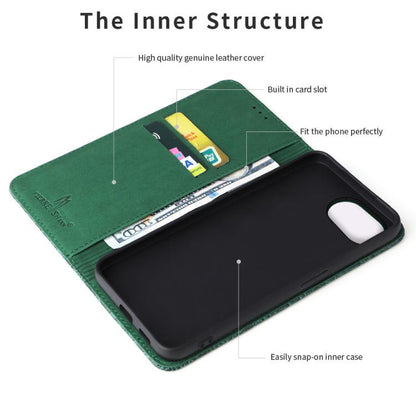 For iPhone 16e Fierre Shann Crocodile Texture Magnetic Genuine Leather Phone Case(Green) - iPhone 16e Cases by FIERRE SHANN | Online Shopping UK | buy2fix