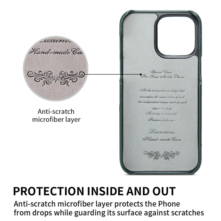 For iPhone 15 Pro Fierre Shann Oil Wax Texture Genuine Leather Back Cover Phone Case(Black) - iPhone 15 Pro Cases by FIERRE SHANN | Online Shopping UK | buy2fix