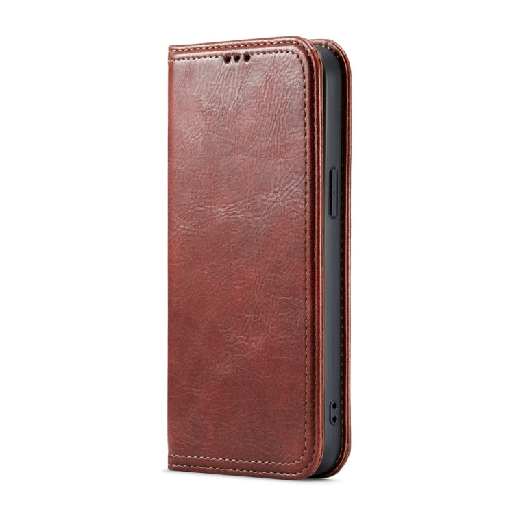 For iPhone 15 Pro Max Fierre Shann Vintage Bark Texture Wallet Leather Phone Case(Brown) by FIERRE SHANN