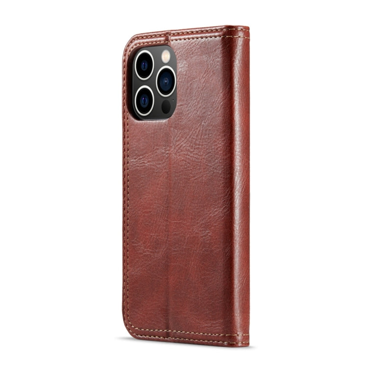 For iPhone 15 Pro Max Fierre Shann Vintage Bark Texture Wallet Leather Phone Case(Brown) by FIERRE SHANN