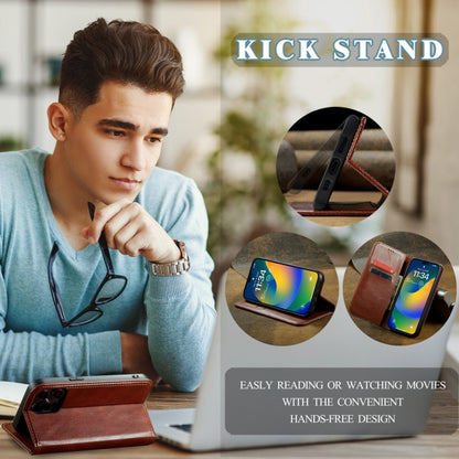 For iPhone 15 Pro Max Fierre Shann Vintage Bark Texture Wallet Leather Phone Case(Brown) by FIERRE SHANN