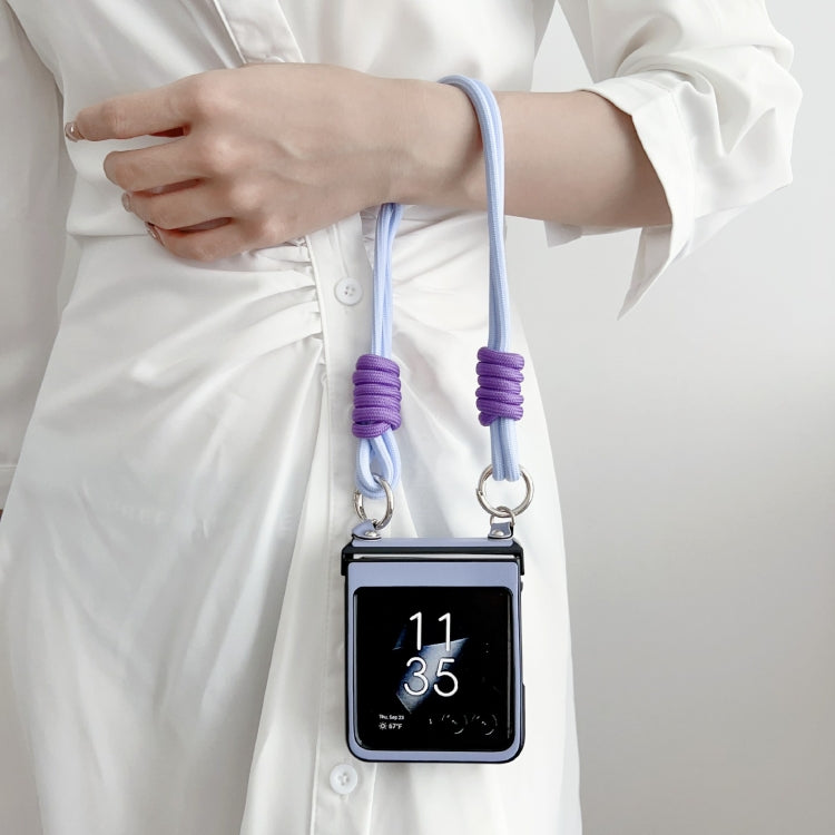 For Motorola Razr 40 Ultra Morandi Leather Texture Phone Case With Strap(Blue) by buy2fix