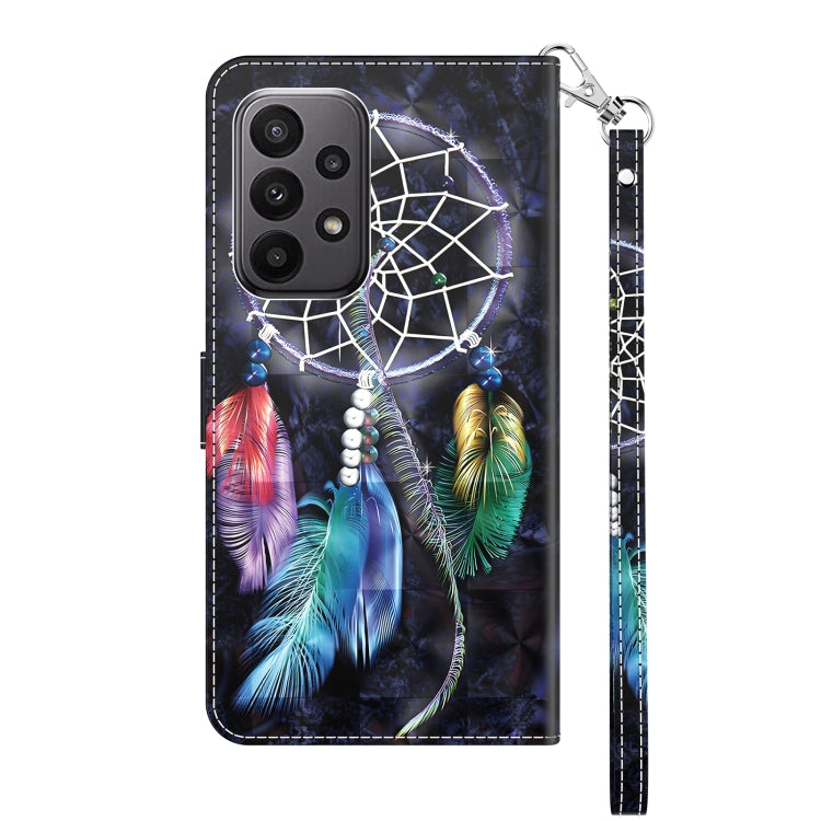 For Samsung Galaxy A25 5G 3D Painted Leather Phone Case(Colorful Dreamcatcher) by buy2fix