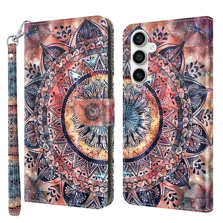 For Samsung Galaxy S23 FE 5G 3D Painted Leather Phone Case(Colorful Mandala) by buy2fix