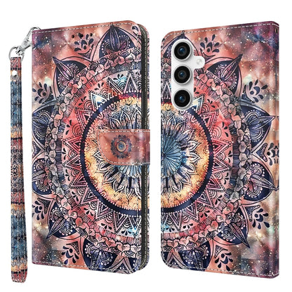 For Samsung Galaxy S23 FE 5G 3D Painted Leather Phone Case(Colorful Mandala) by buy2fix