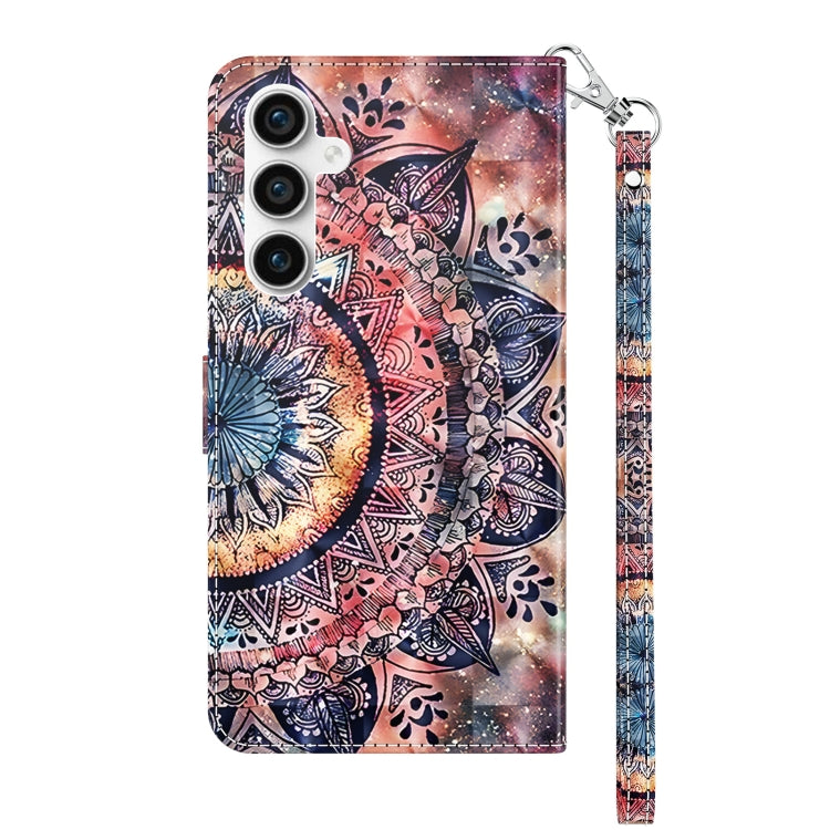 For Samsung Galaxy S23 FE 5G 3D Painted Leather Phone Case(Colorful Mandala) by buy2fix