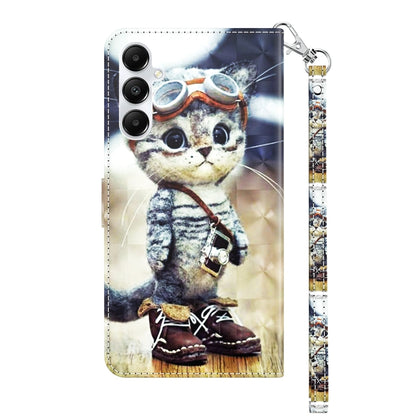 For Samsung Galaxy A05s 3D Painted Leather Phone Case(Naughty Cat) by buy2fix