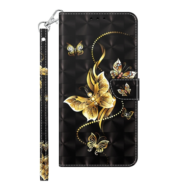 For Samsung Galaxy A05s 3D Painted Leather Phone Case(Golden Swallow Butterfly) by buy2fix