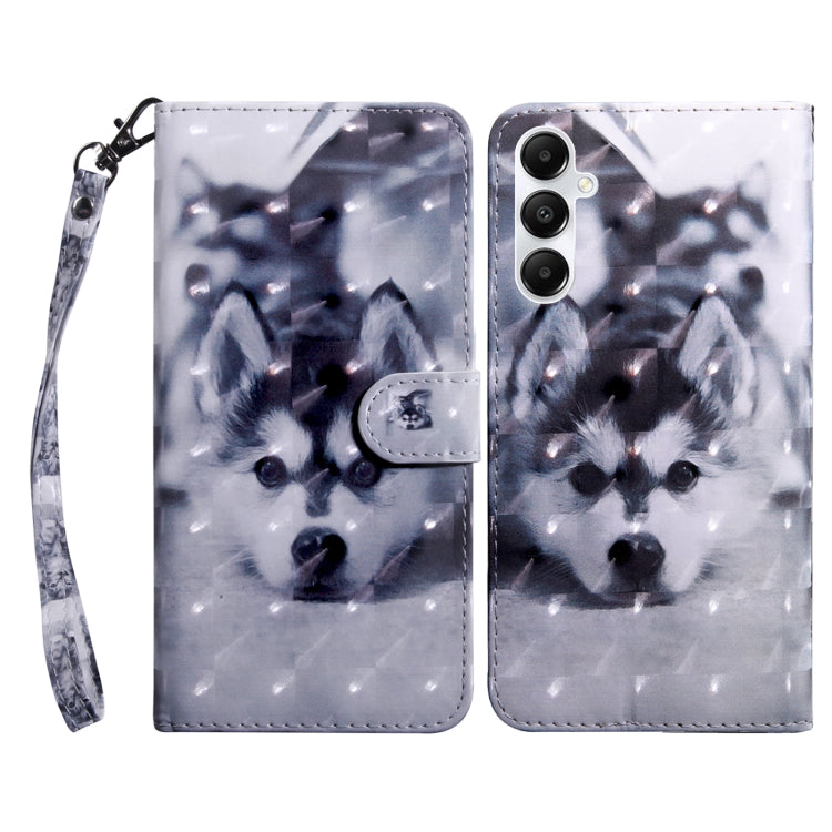 For Samsung Galaxy A05s 3D Painted Leather Phone Case(Husky) by buy2fix