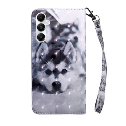 For Samsung Galaxy A05s 3D Painted Leather Phone Case(Husky) by buy2fix