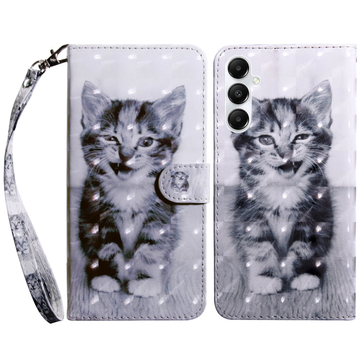 For Samsung Galaxy A05s 3D Painted Leather Phone Case(Smile Cat) by buy2fix