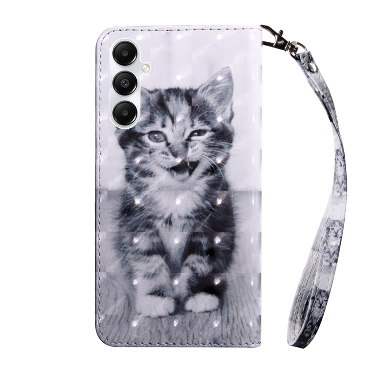For Samsung Galaxy A05s 3D Painted Leather Phone Case(Smile Cat) by buy2fix