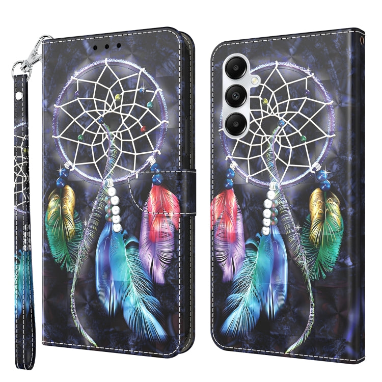 For Samsung Galaxy A15 3D Painted Leather Phone Case(Colorful Dreamcatcher) by buy2fix